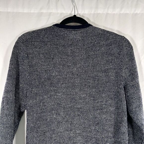 Goodthreads Wool Sweater Men's Small Blue White Knit Long Sleeve Crew Neck - Picture 7 of 8